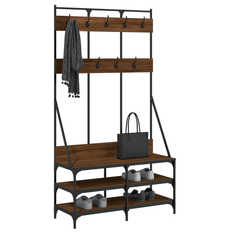 Jenelle 100cm Clothing Rack, Brown Oak