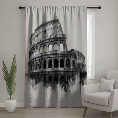 Roman Colosseum Illustration, rideaux occultant et occultant - 1 panneau