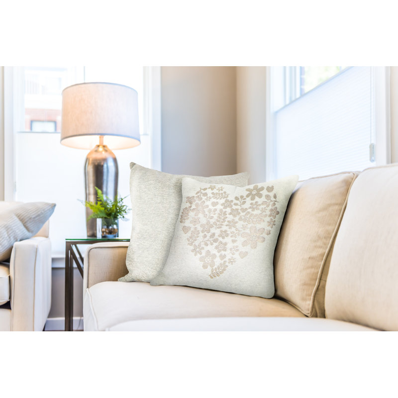 Colette Floral Square Cushion Cover, Natural