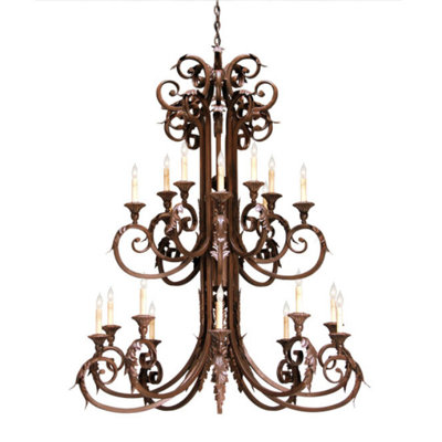Lustre étagé de style bougie à 20 lumières Serratina