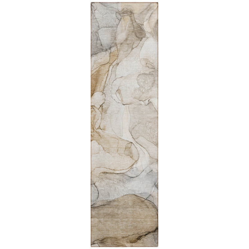 Tapis de couloir d'extérieur 8 po beige