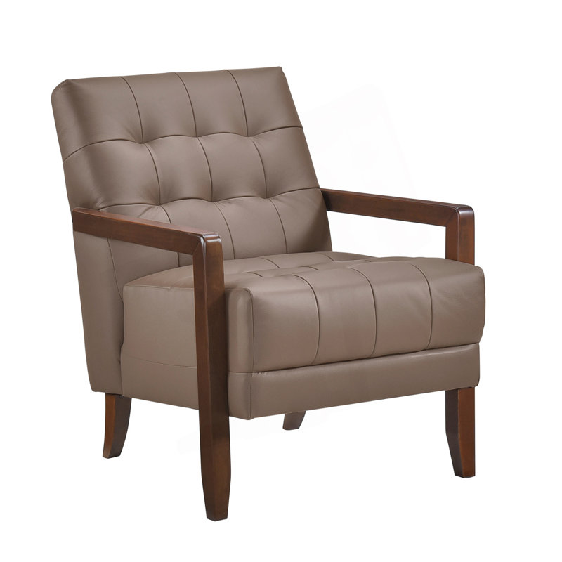 Fauteuil d'appoint rembourré de style moderne, fauteuil confortable, Brun