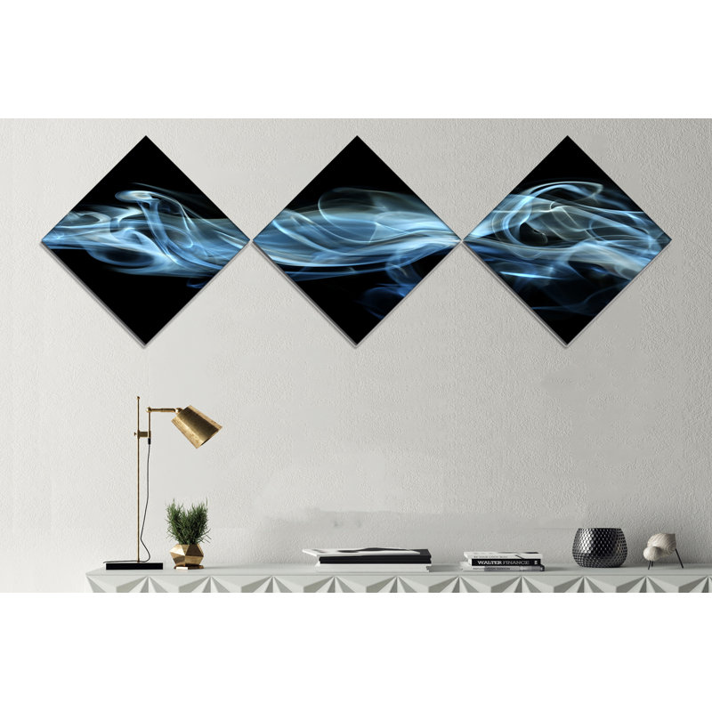 «Blue Smoke in Black», reproduction d'impression sur toile