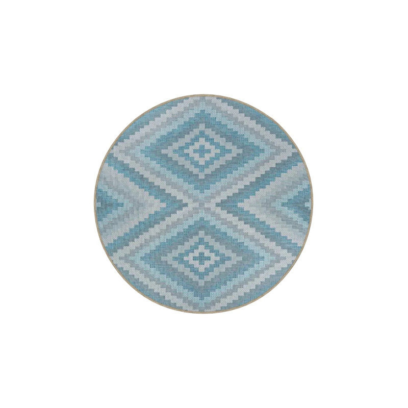 Étui lavable à motif géométrique en croix à motif géométrique bleu glacier, Rectangle 3 pi 4 po x 5 pi