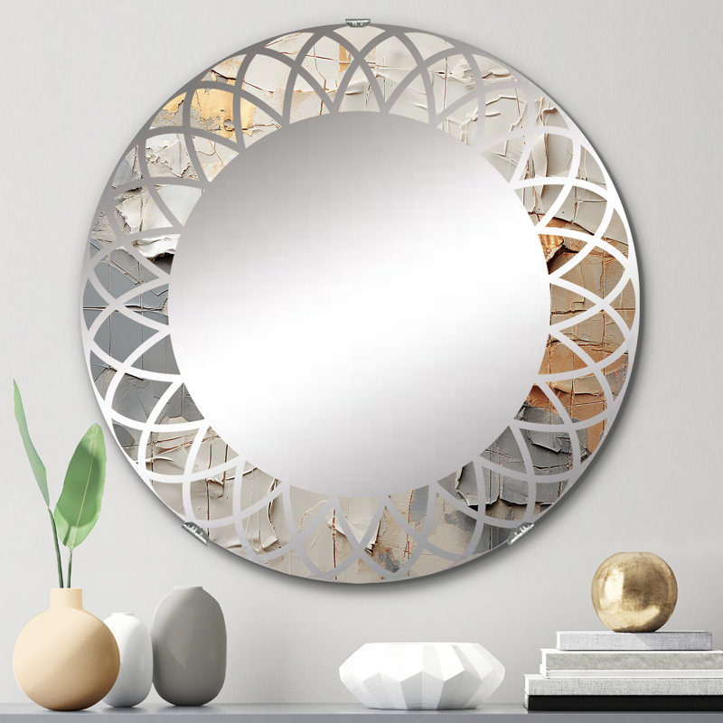 Chesterstole - Miroir mural moderne rond, 24 po x 24 po