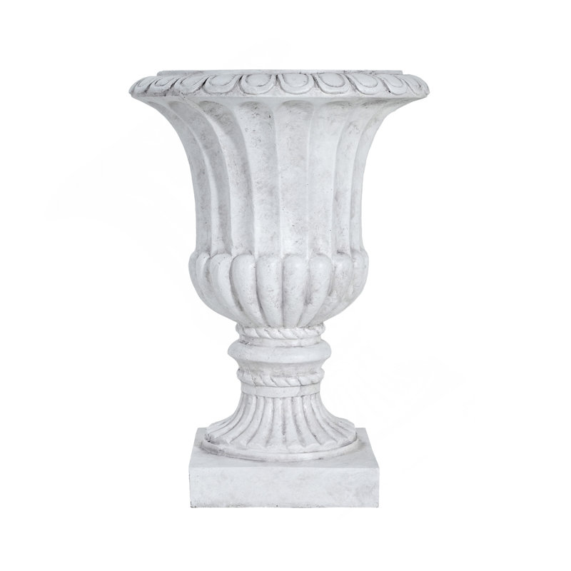 Urne de jardin pour l'extérieur, blanc antique, Blanc antique