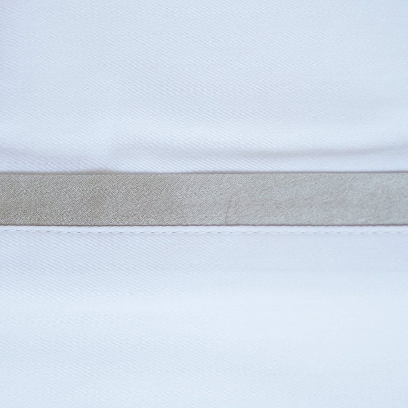 Pillowcases With Silk Trim, Standard Pillowcase Pack, White Silver