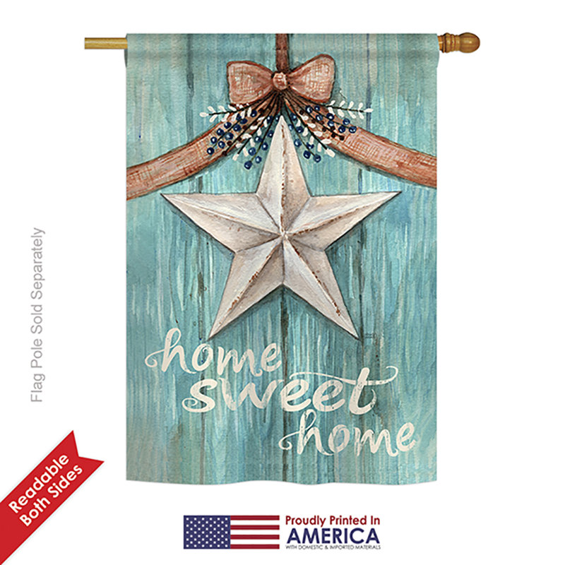 Drapeau de jardin en polyester Ebba Welcome Barn Star, H 40 po x l 28 po