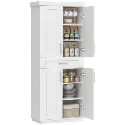 Armoire de cuisine autoportante Modern Kitchen Pantry, blanc