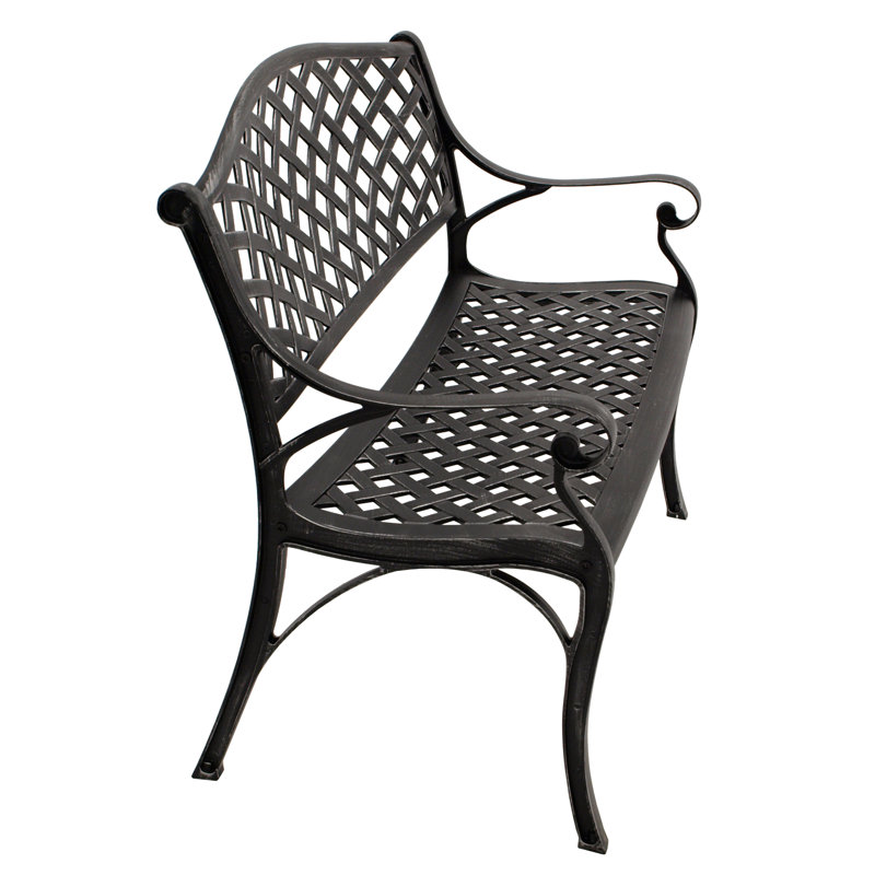 Sprague Aluminum Outdoor Bench, Antique Grey