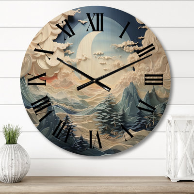 Horloge murale en bois massif Manoish