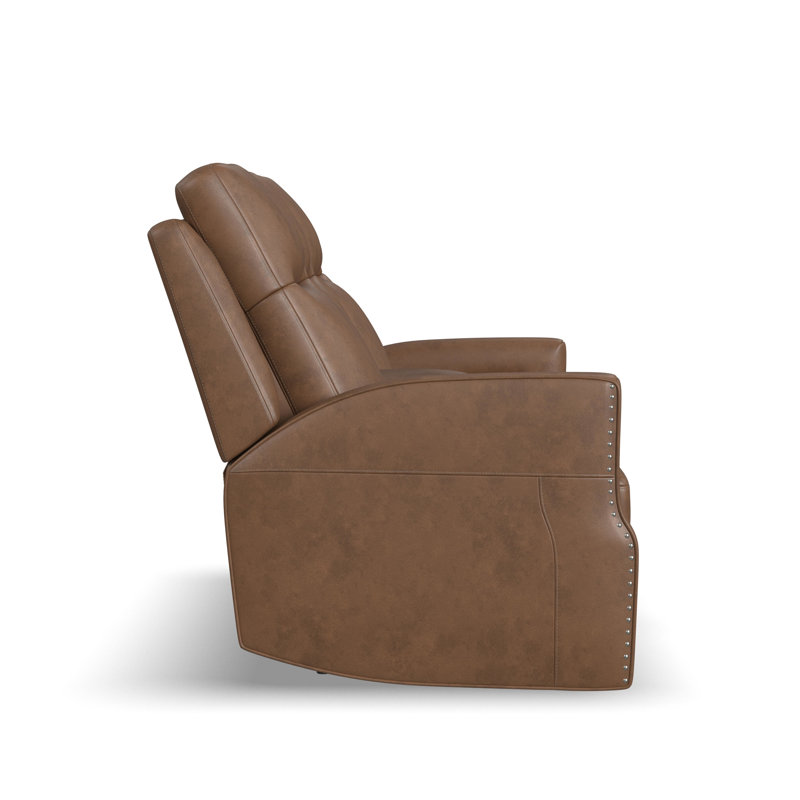 Henri Power Reclining Loveseat With Console, Power Headrests & Lumbar, Brown