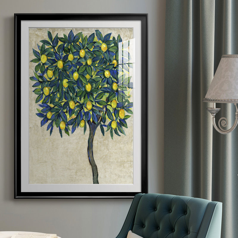 «Lemon Tree Composition I», reproduction encadrée de qualité supérieure - prête à être accrochée, H 24,5 po x l 18,5 po, Noir