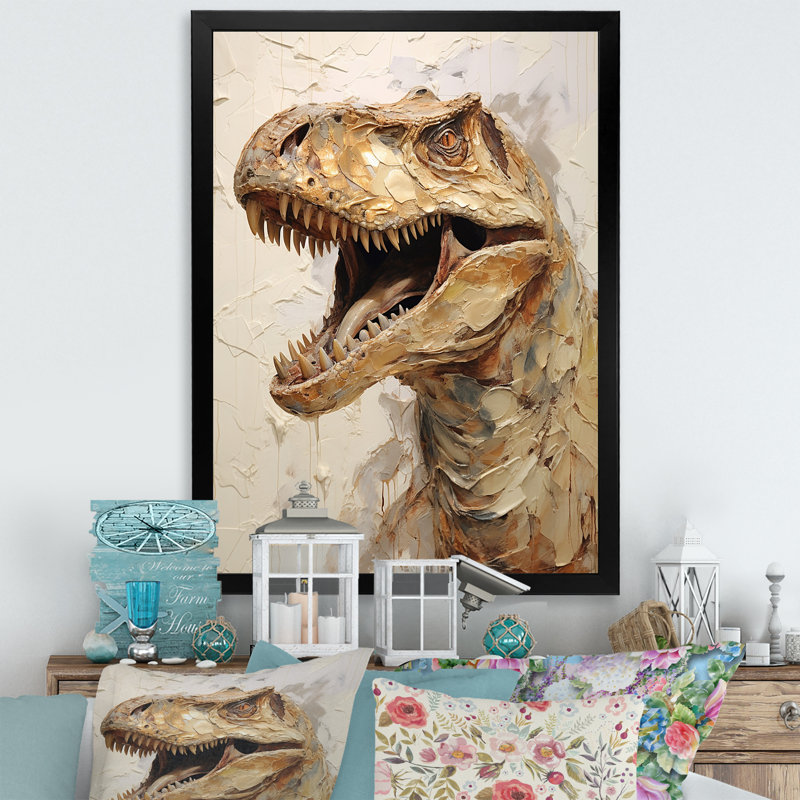 Dinosaure T Rex Supreme III, Cadre simple noir, H 44 po x l 34 po x P 1,5 po