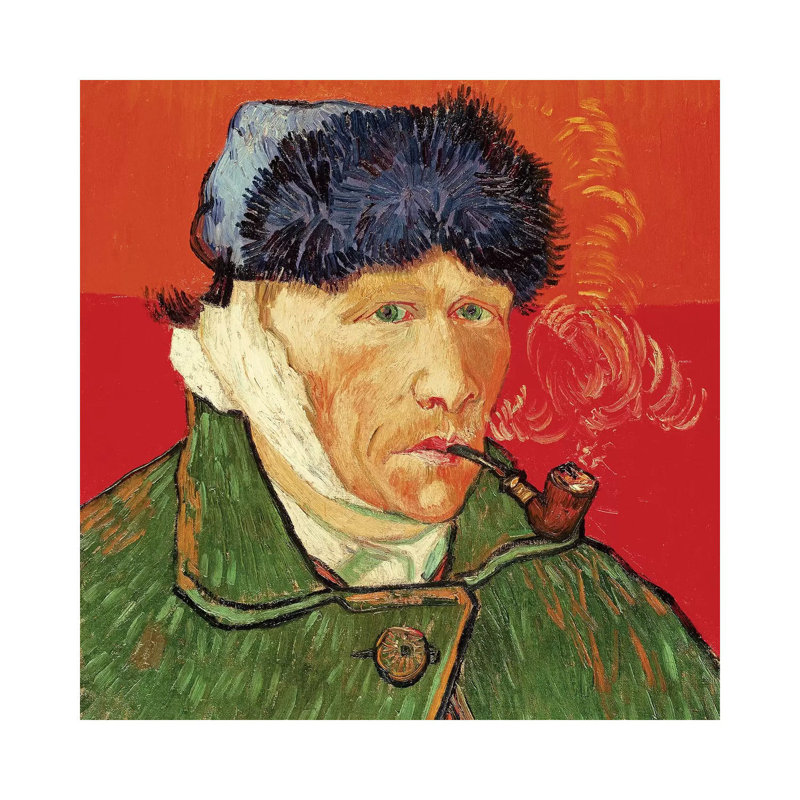 Self Portrait With Bandaged Ear, 1889 by Vincent Van Gogh - Wrapped Canvas Painting, 30.48 cm H x 30.48 cm W