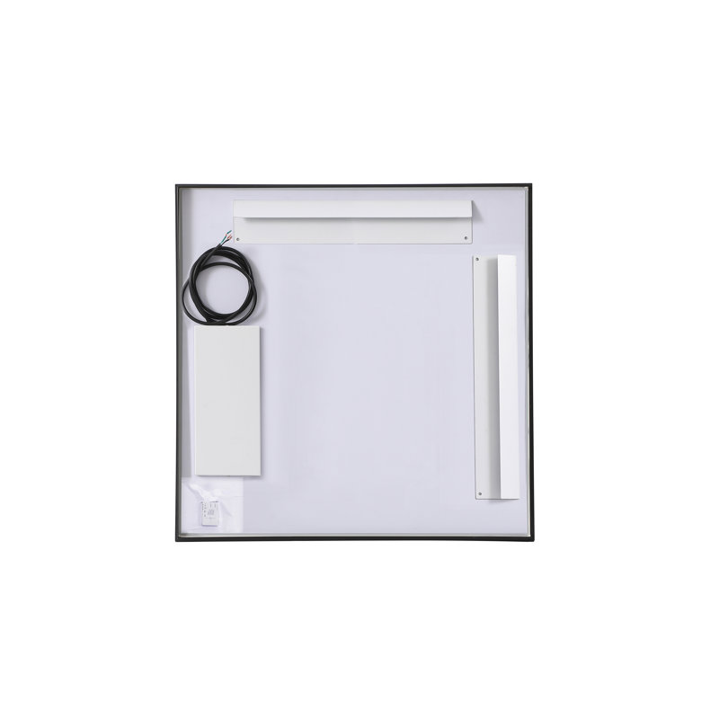 Miroir Piche, 30 po x 30 po, Noir