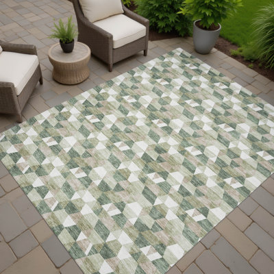 Machine Washable Indoor/Outdoor Chantille ACN2694 Geometric Rug
