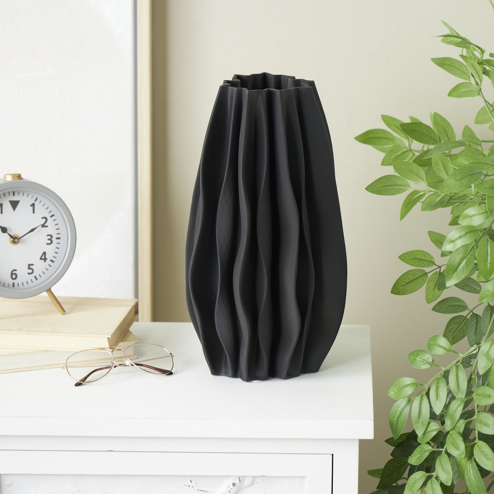 Bella Ceramic Table Vase, 14" H x 7.8" W x 7.8" D