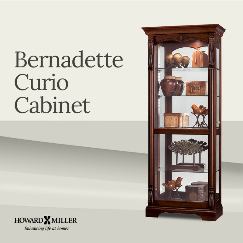 Bernadette Solid Wood Lighted Curio Cabinet