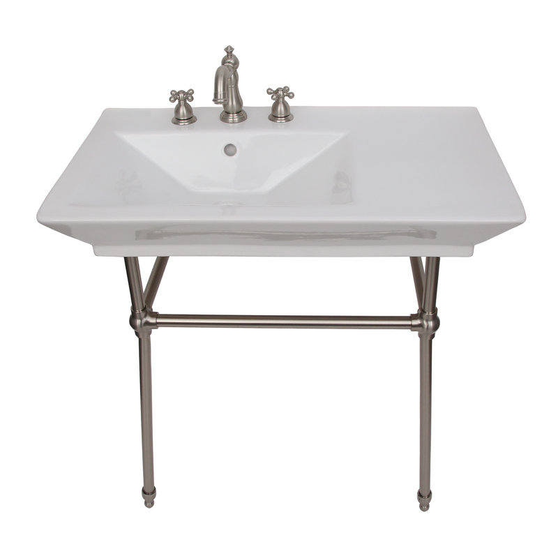 Lavabo de salle de bain console 32" avec trop-plein Opulence, 8"