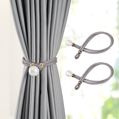 Embrasses de rideaux décoratives avec perle, 2 pièces