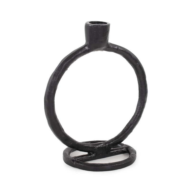 Bougeoir simple en aluminium noir