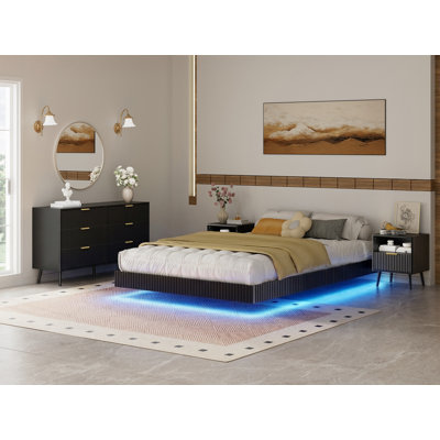 4-piece Bedroom Set, Queen Size Bed Frame, Dresser & Nightstand Sets
