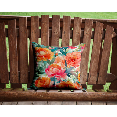 Coussin Pe pivoines à l'aquarelle