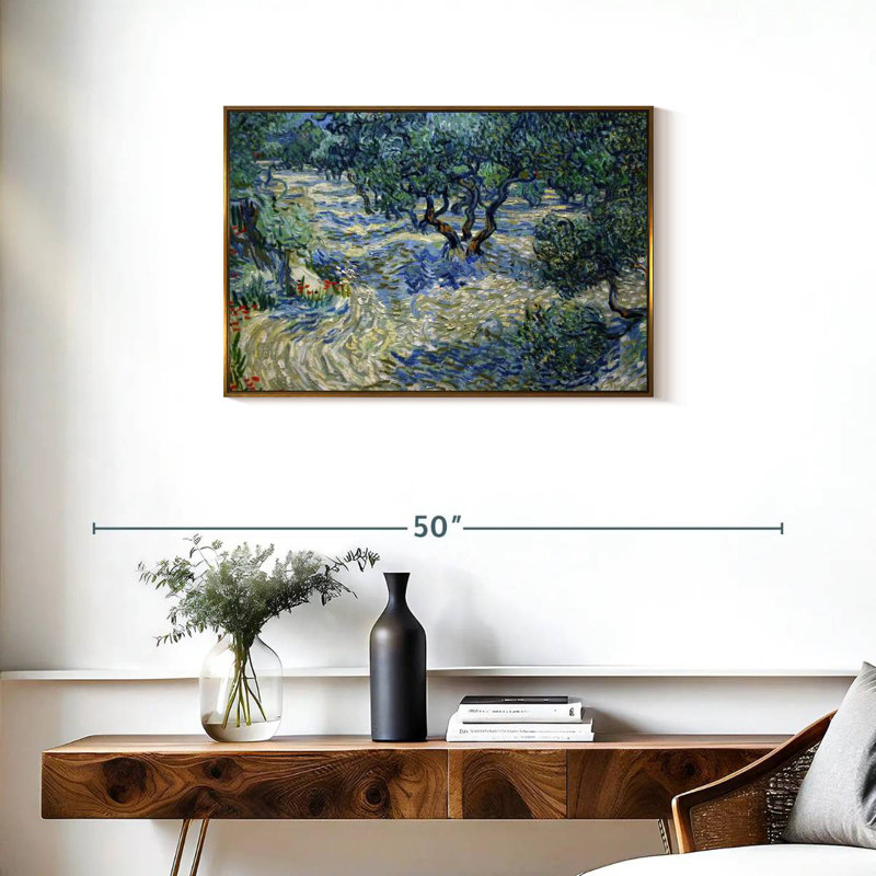 Olive Orchard 1889, Cadre flottant doré, 31 po x 21 po