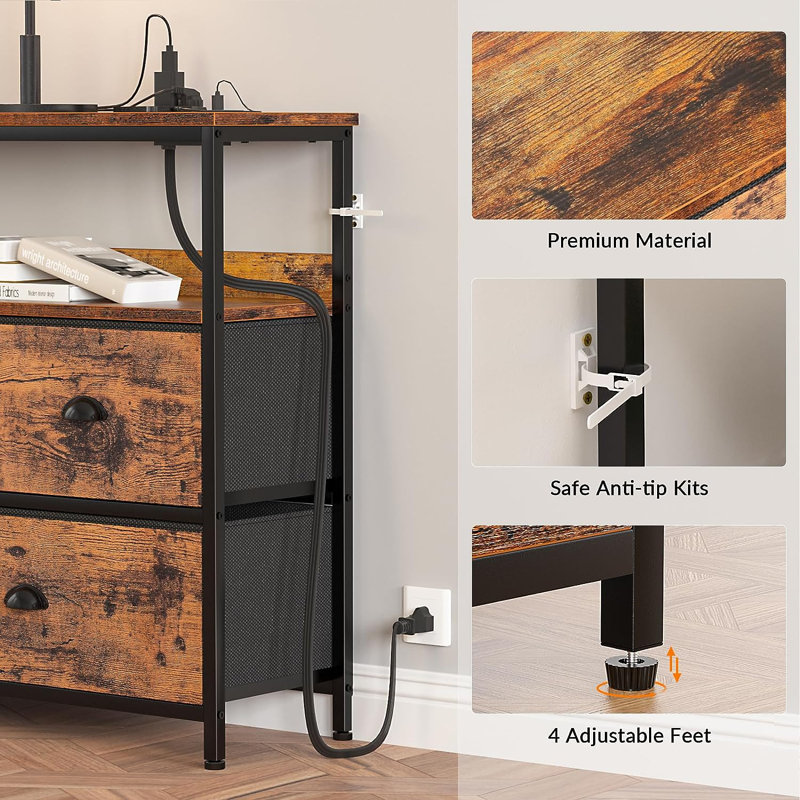 45'' Media Console, Rustic Brown