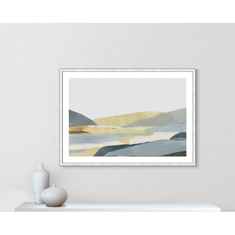 Blair «Warm Hills II», reproduction d'art sur papier encadrée, Papier avec cadre blanc, H 29,5 po x l 41,5 po x P 0,75 po