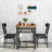 3-Piece Square Dining Table Set, Retro Farmhouse Style Small Kitchen Table And Chairs Set With MDF Table Top And Metal Frame, Space-Saving Bar Table Set For 2 With Wine Rack, For Small Space, Dining Room, Apartment-1363896037