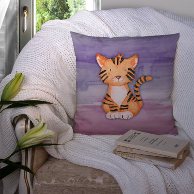 Coussin intérieur/extérieur en aquarelle tiger cub