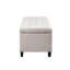 Banc de rangement supérieur en tissu naturel - Pieds en bois massif, fermeture en douceur, l 49 po x H 18,5 po avec pieds, hauteur 18,28 po-618176850
