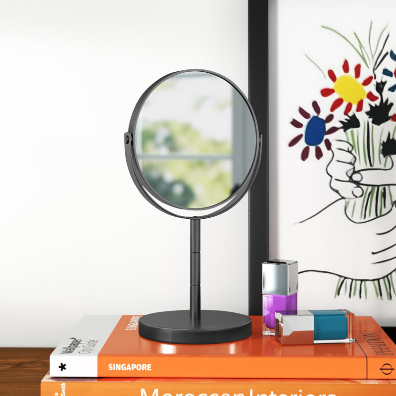 Metal Flat Mirror, 26cm H x 15cm W, Grey