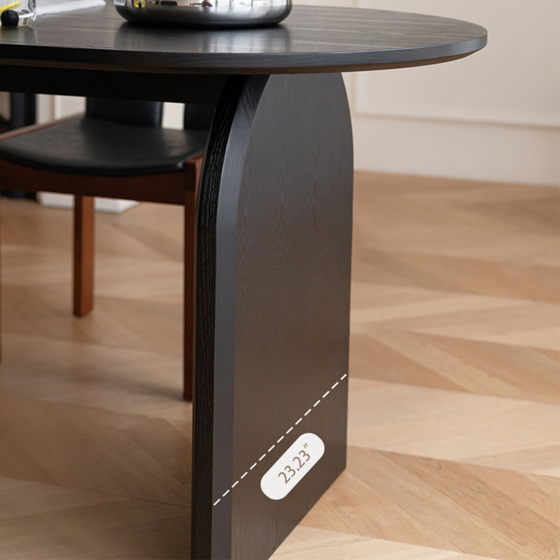 Table de salle à manger ovale en bois manufacturé, H 29,53 po x L 70,87 po x l 31,5 po, Noir, noir, noir, noir