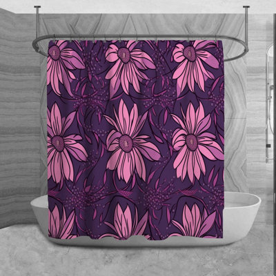 Floral Shower Curtain Pattern Bathroom Décor_6068