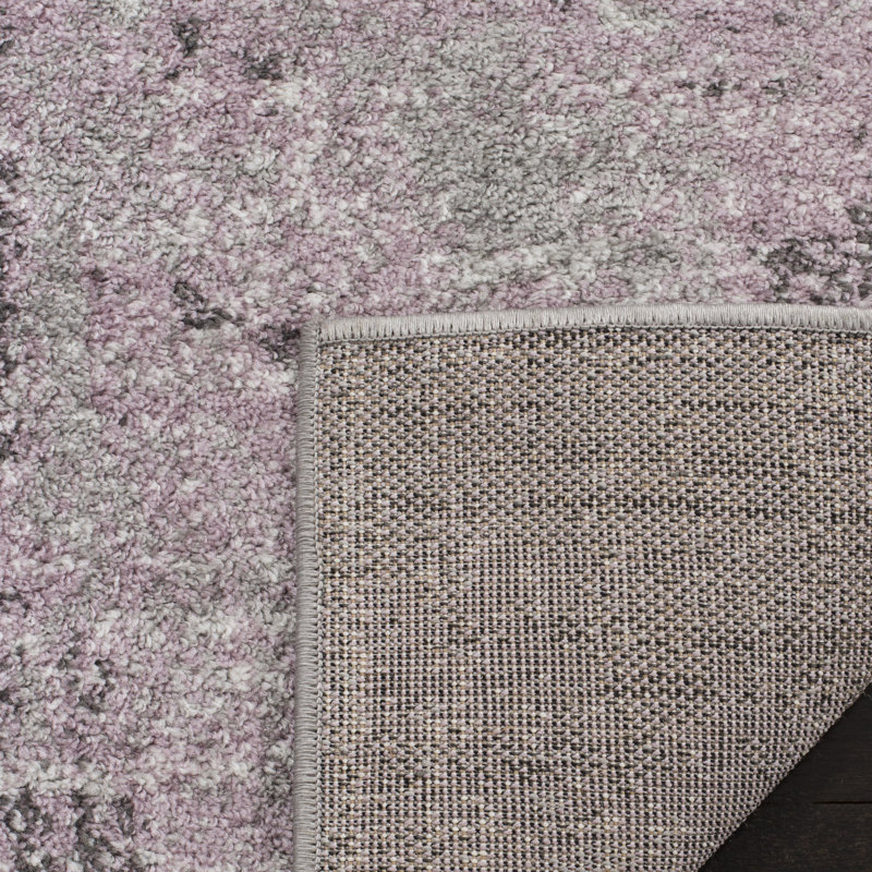 Riebe Light Gray/Purple Area Rug, Rectangle 8' x 10'
