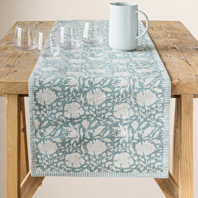 over&back Hand-Blocked 108" Table Runner