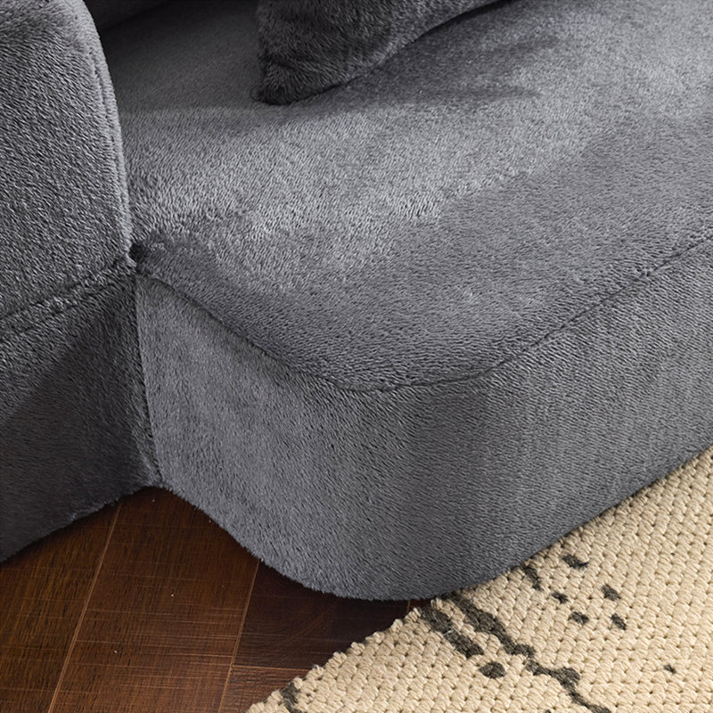 Ebern Designs Transformable Sectional Sofa with 3 Ottoman Stools, Light Gray
