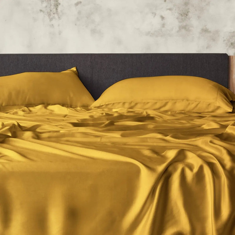 Luxe CleanBamboo Sateen Sheet Set, King Sheet Set + 4 Additional pieces, Gold