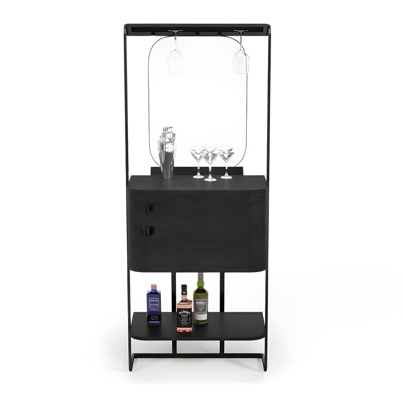 Prohibition Series Leaning Mini Bar By RAM Game Room, Black