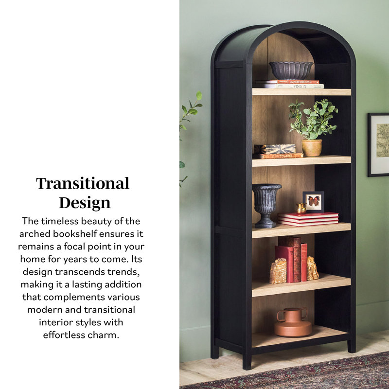 Sitarski Curved Arch 5-Shelf Bookcase
