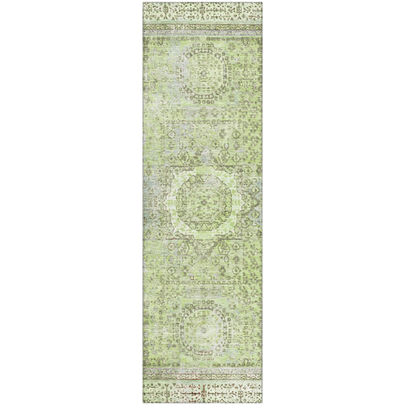 Premium Machine Washable Lubbers AMF1740 Border Rug, Runner 2'3" x 7'6"
