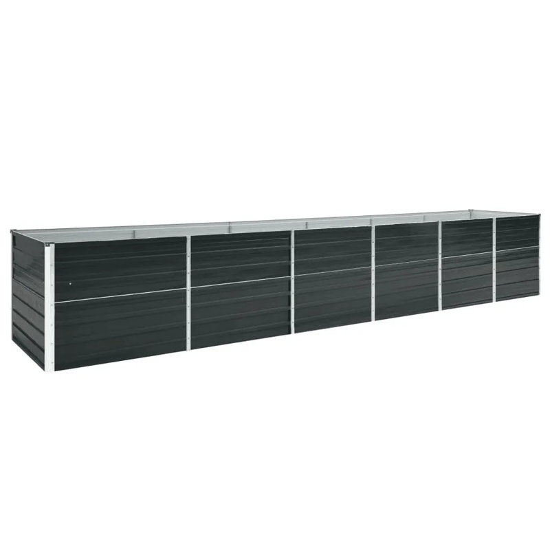 Eilish Metal Raised Flower Bed, 77cm H x 480cm W x 80cm D, Anthracite