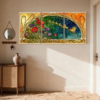Ensemble de 3 impressions sur toile Art Nouveau