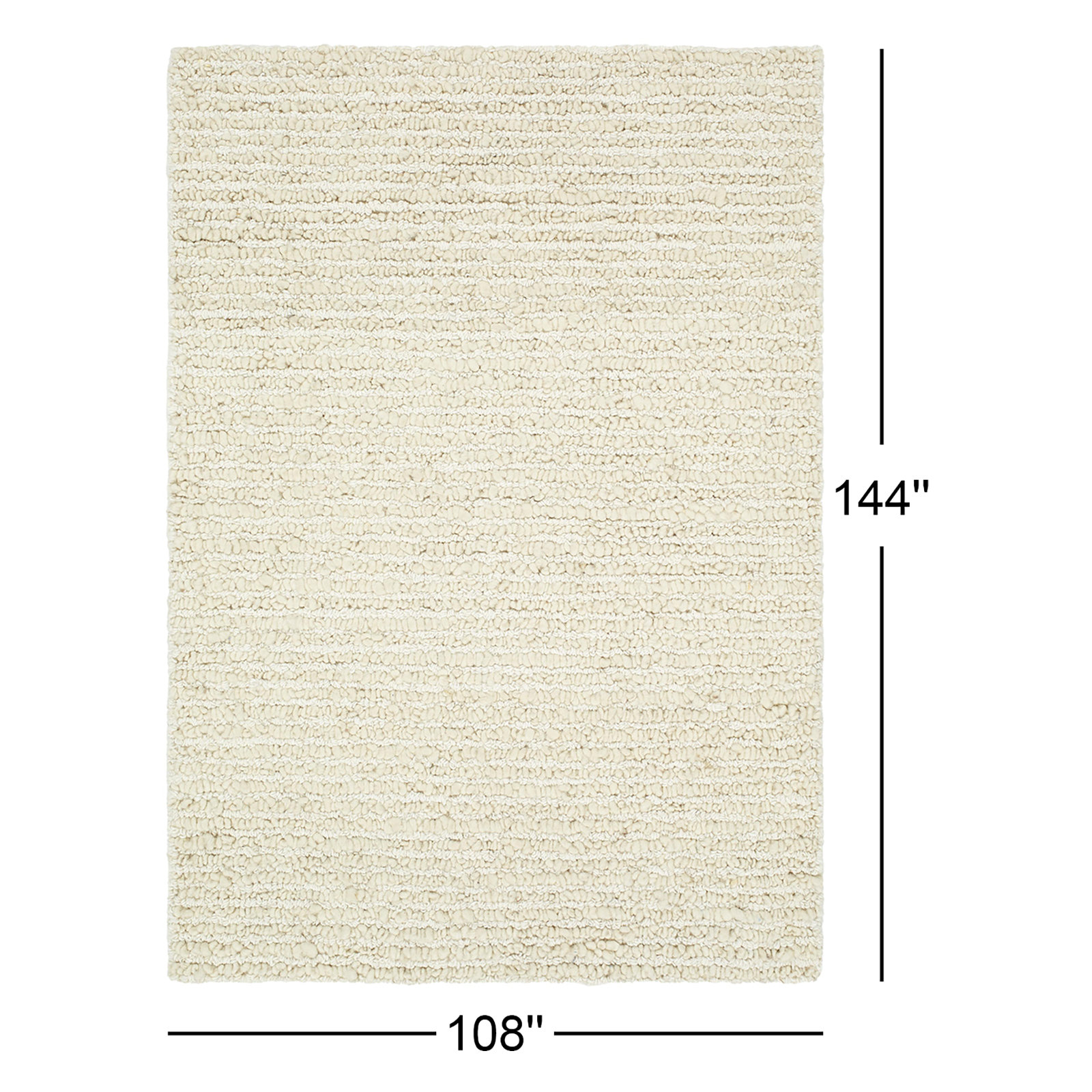 Amhurst Handmade Wool Cream Rug, Rectangle 9' x 12'