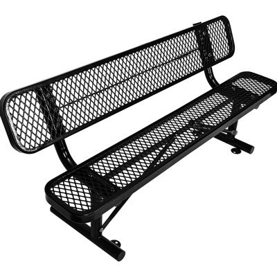 6 Ft Black Outdoor Steel Bench With Ergonomic - Seating, Ample Seating For Comfort, Flexible Placement Options, Contemporary Design, 72 In Depth, 23.2 Width, 32.5 Height, 86 Lb Weight Foot Carbon
