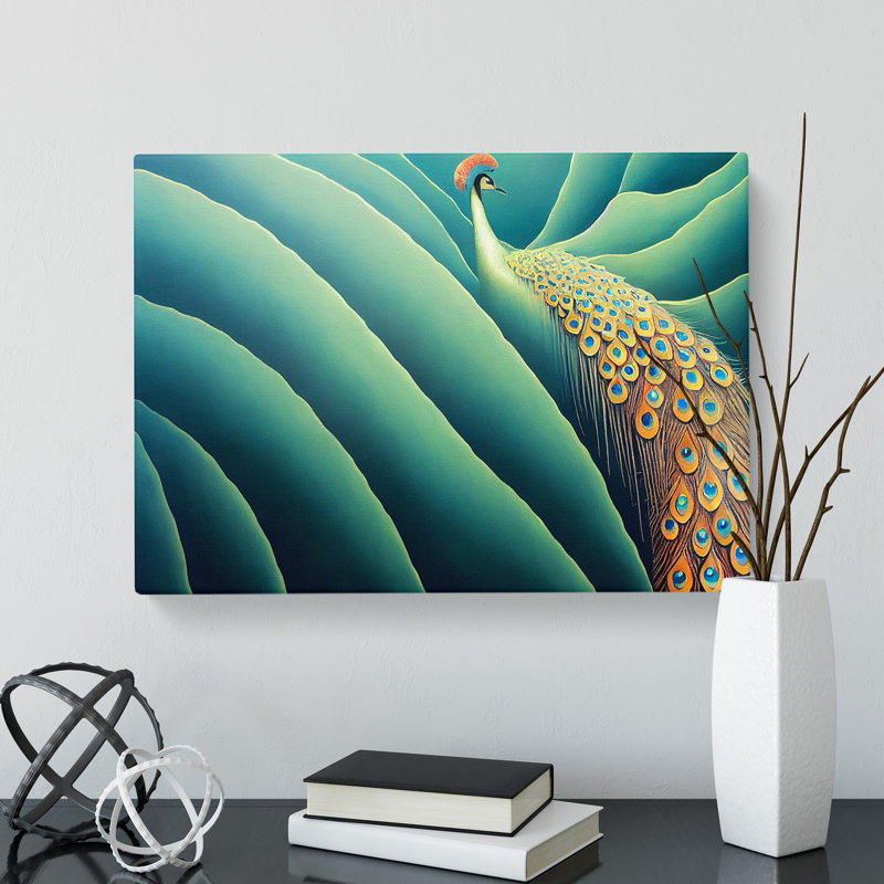 Bedazzling Peacock - Wrapped Canvas, 40cm H x 60cm W x 3cm D