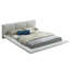 Rishi 4 Pc Bedroom Set, Low Profile, Leatherette Padding, White-111570828